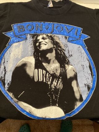 Vintage 1989 Bon Jovi T - Shirt Size Medium