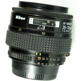 Nikon Af - Nikkor 35 - 70mm F/3.  3 - 4.  5 Zoom Lens W/ Nikon L37 (uv) Filter & Rear Cap
