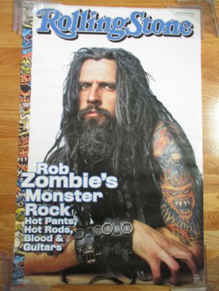 Rolling Stone Rob Zombie " Monster Rock,  Hot Pants,  Rods,  Blood & Guitars " Poster