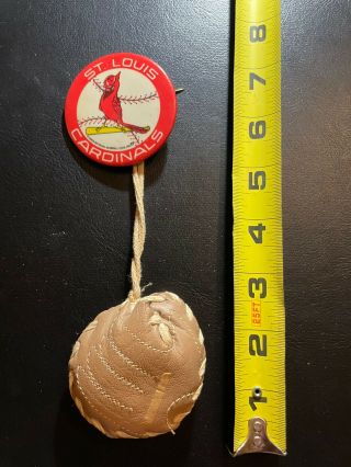 Vintage Pinback Button 2 1/4  Baseball - St Louis Cardinals With Catchers Mitt