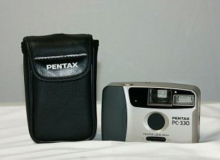 Pentax Pc - 330 35mm Point & Shoot Camera W/case Film