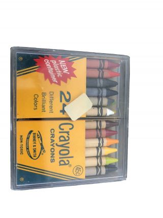 Vintage Crayola Crayons 24 Pack Plastic Case