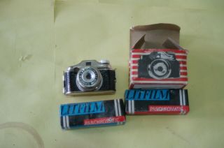 Vintage Mini Spy Camera W 2 Boxes Useless Film