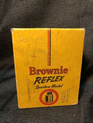 Vintage Kodak Brownie Reflex Synchro Model 173 Camera w Box 127 Film 3