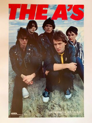 1979 The A’s Debut Album Promotional Rock Poster 24” X 36” Power Pop