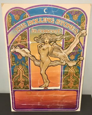 1969 Rolling Stones In Concert Poster / David Byrd Art / Tour Blank 14x21 "