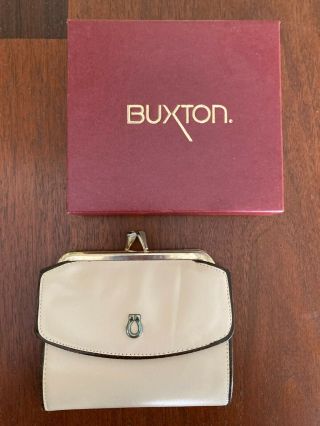 Vintage Buxton French Purse Top Grain Cowhide Leather Box