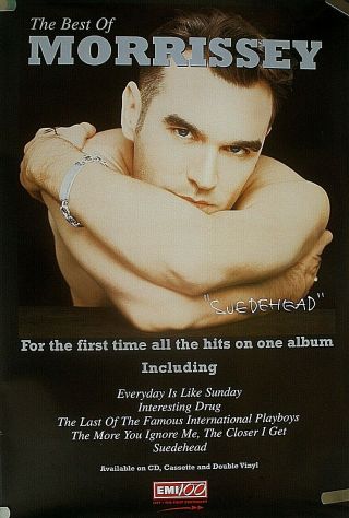 Rare Best Of Morrissey The Smiths 1997 Vintage Music Record Store Promo Poster