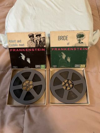 2 - Vintage Bride Of Frankenstein & Abbott & Costello 8 8mm Film Movie Reel