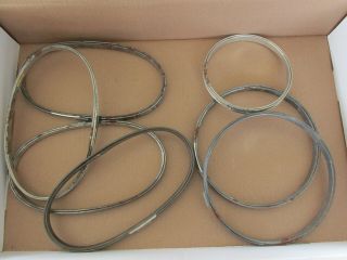 7 Vtg Metal Cork Lined Embroidery Hoop Spring Tension 4 Oval & 3 Round