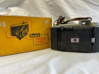 Vtg Kodak Tourist Folding Camera F/8.  8 With Paperwork And