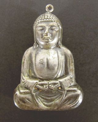 Vintage Double Sided Amitabha Great Buddha Daibutsu Pendant 1 1/2 " X 1 " Yqz