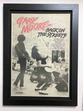 Gary Moore - Back On The Streets - Framed 1979 A3 Vintage Advert / Poster
