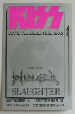 Kiss Concert Tour Poster 1990 Hot In The Shade