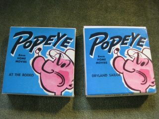 3 Vintage Brumberger Films Popeye Home Movies 8mm 3
