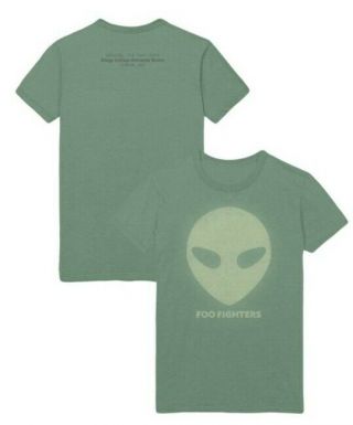 Rare Foo Fighters 1995 Shirt T - Shirt Luminous Alien With 1st Us Gig Date On Back