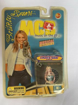 1999 Mcd Music On The Go Britney Spears Singing Mini Cd Keychain “crazy”