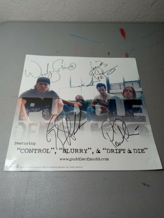 2001 Puddle Of Mudd Come Promo Poster 12 " X 12 " - Signed
