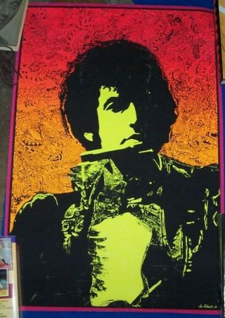 1968 Bob Dylan Vintage Blacklight Poster By Joe Roberts Jr.