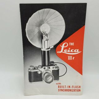 1950 Leica Iiif Rangefinder Camera W/ Flash Synchronization Advertising Brochure