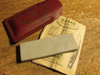 Vintage Kabar Arkansas Oil Stone Knife & Arrowhead Sharpener & Papers,
