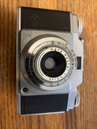 Agfa Silette Pronto 35mm Film Camera W/ Apotar 45mm 1:3.  5 Vintage,  Leather Case 3