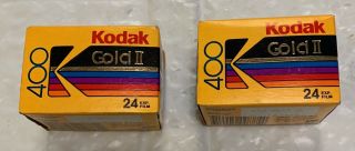 Kodak Gold Ii 400 Iso 24 Exposure Vintage 35mm Film.  Expired 1993/1994 - 2 Rolls