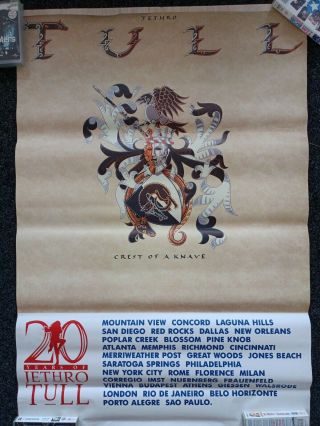 Huge Jethro Tull - Crest Of A Knave Subway Bus Stop Poster 1988 Folk Tour Promo