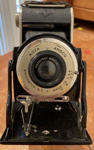 Vintage Agfa Ansco Ready Set Special Folding Camera Uses Pd - 16 Film