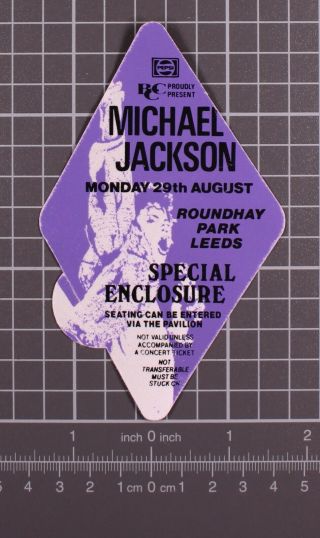 Michael Jackson Pass Ticket Special Enclosure Bad World Tour 1988