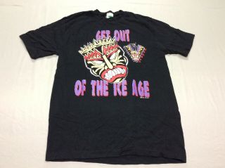 Vintage 90s Vancouver Voodoo Hockey Get Out Of The Ice Age T - Shirt Mens Medium