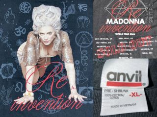 Anvil Madonna 2004 Re - Invention Concert Tour T Shirt Adult Xl Cities Boy Toy