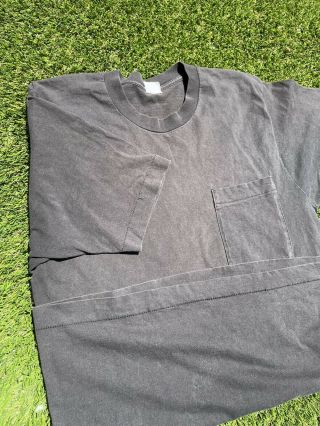 Vtg 90s Sun Faded Distressed Thrashed Blank Single Stitch Pocket T - Shirt L