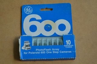 Vintage Ge 600 Photoflash Array For Polaroid 600 One Step Cameras - 10 Flashes