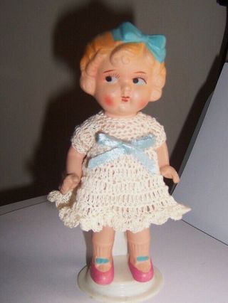 Vintage Bisque Porcelain Doll,  Made In Occupied Japan,  Jointed Arms,  Frozen Legs