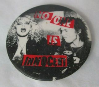 Sex Pistols Sid Vicious & Nancy Vintage 80s 44mm Badge Pin Button Punk Wave