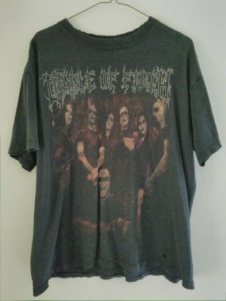 Cradle Of Filth Vintage Tournography 2007 Us Tour Black T - Shirt Size Mens Large
