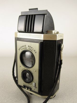 Vintage Brownie Reflex Synchro Model Camera Eastman Kodak W/original Strap/cord