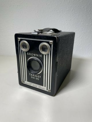 1950’s Vintage Eastman Kodak Brownie Target Six - 20,  Box Art Deco Camera,  Us Mod.