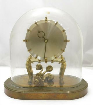 Vintage Kieninger & Obergfell West Germany 10 Jewel Oval Dome Mantel Clock
