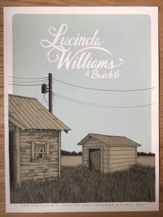 Lucinda Williams 2016 Tour Poster Evanston,  Il At The Space