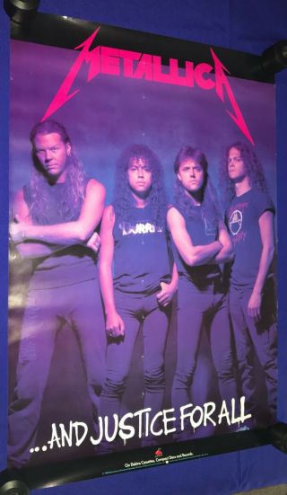 Vintage 1988 Metallica And Justice For All Promo Poster Elektra 20x30in