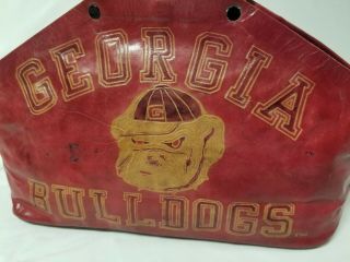 Vintage UGA Univ of Georgia red leather ladies handbag Bulldogs Made India 2
