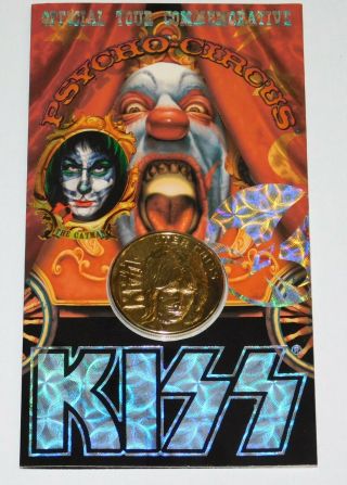 Kiss Band Peter Criss Psycho Circus Tour Liberty 24k Gold Plated Coin 1998