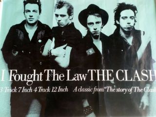 The Clash Large Promo Poster I Fought The Law 1988 Reissue Cbs 30 " X40 "