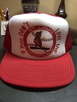 Vintage Trucker Hat.  St.  Louis Cardinals.  Funny.  See Photos.  Snapback.  Mesh