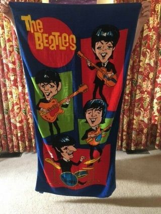 Vintage 1988 Jay Franco The Beatles Cameo Beach Towel Apple Corps Ltd.