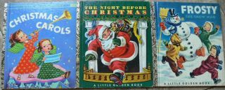3 Vintage Little Golden Books Night Before Christmas,  Frosty The Snow Man,
