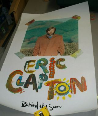 Eric Clapton " Behind The Sun " 1985 Promotional Poster