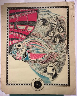 Country Joe And The Fish Poster Signed By Ed Mell Joe Mcdonald